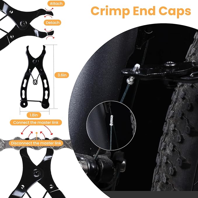 Heavy Duty Bike Floor Stand, Vertical Bicycle Storage Rack for Indoor Garage, Adjustable Rubber Hooks for Road, Mountain & Ebikes, Includes Multi-Function Repair Tool & Chain Plier