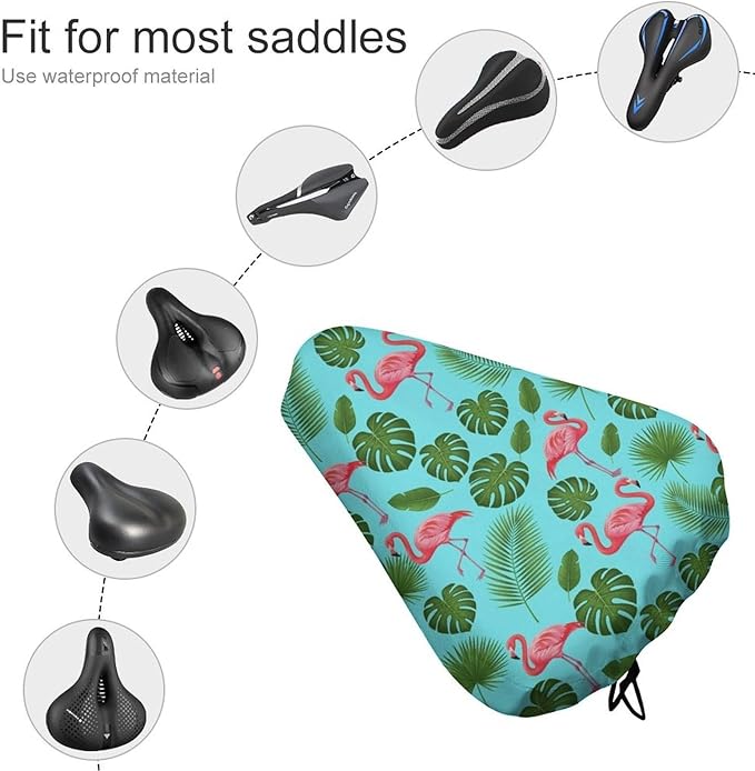 Adjustable Exercise Bike Seat Cover, Soft Cushion Indoor Outdoor Dust Resistant Protection