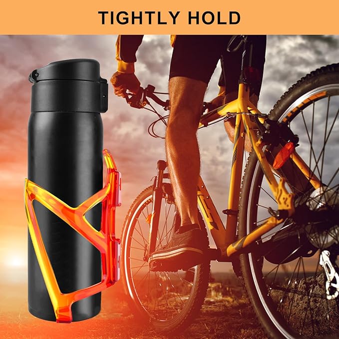 Bike Water Bottle Holder with Screws Lightweight Cycling Bicycle Water Bottle Holder for Road, Mountain Bike (Red Yellow)