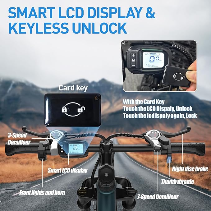 Electric Bike, 23Mph Speed, 13Ah Battery & 750W Motor, 21-Speed & Dual Suspension Ebike, Long Range 40 Miles, 26"/24 Inch Electric Mountain Bicycle for Adults