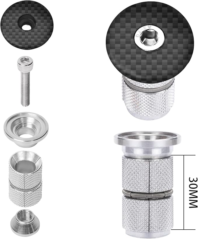 BUCKLOS QR 700c Carbon Fiber Rigid Tapered Road Bike Fork &Top Cap Expanding Plug
