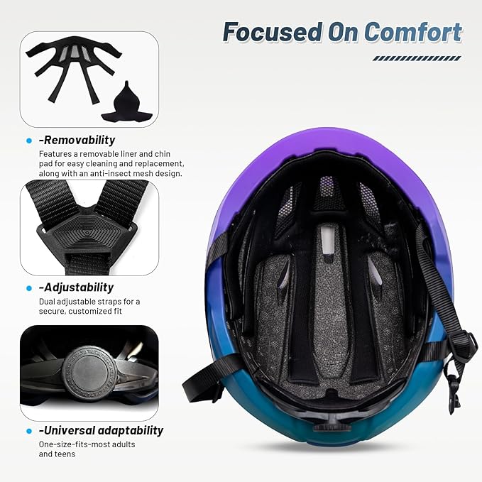 Adult Cycling Bike Helmet, OnBros Lightweight Unisex Bicycling Helmets for Men and Women, Adjustable Fit CPSC Certified Bicycle Helmet