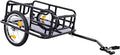 Bike Cargo Trailer, Bicycle Trailer, 110 Lbs Load Capacity, Heavy-Duty Bike Trailer Storage Cart, Foldable Compact Storage with Universal Bike Hitch, 16" Wheels & Reflectors for Camping
