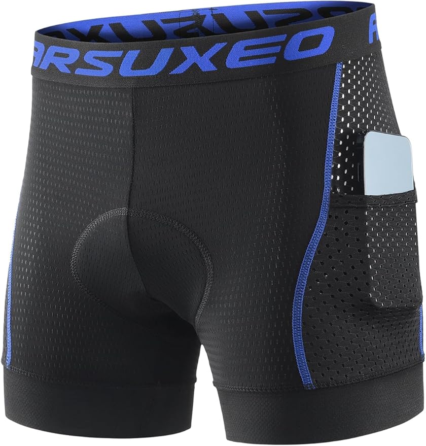 ARSUXEO Cycling Underwear Men With Pockets 4D Padded Bike Shorts Bicycle Biking Cycling Shorts