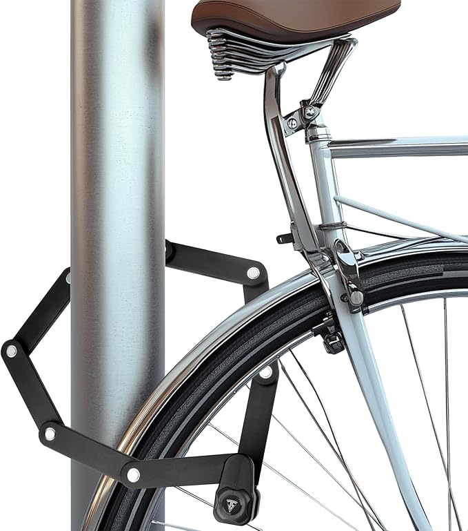 Compact Folding Bike Lock Compact Lightweight High Security Anti-Theft Bicycle Lock 33.46in with Combination Lock for Bikes or Scooters