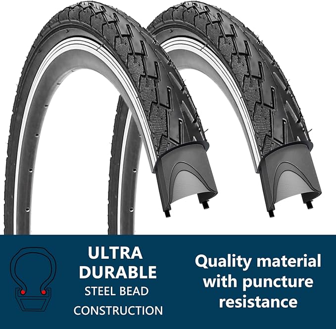 1 or 2 Pack 700X23C/25C/28C/35C Road Bike Tires with or Without 2 Inner Tubes Presta Valve and 2 levers for City Commuter Road Pavement Garden Trail Bike Tires