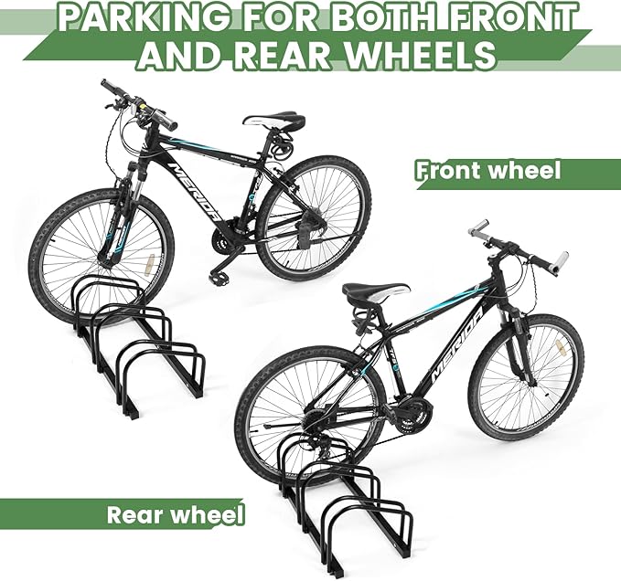 Bike Floor Rack Bike Floor Parking Bicycle Parking Rack Bike Storage Stand Bike Floor Stand Bicycle Storage Organizer for Mountain Bike, Road Bike Fit 22-28" Wheel Stand Tire Width 2.2"
