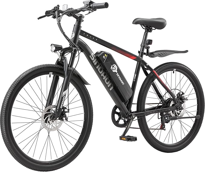 26" Electric Bike for Adults, E-Bike Commuter–500W Brushless Motor,375WH, 7-Speed, Front Suspension Fork, 20MPH Top Speed, 37+ Miles Long Range–Certified to UL 2849
