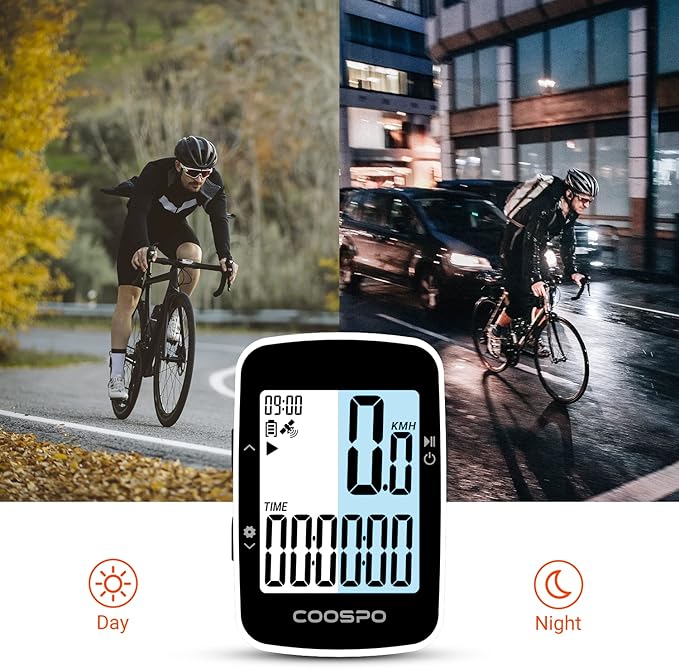 COOSPO BC26 Bike Speedmeter GPS, Wireless Bike Computer for Entry Level Rider, Bicycle Speedometer Odometer Wireless Cycling Computer with Automatic Backlight