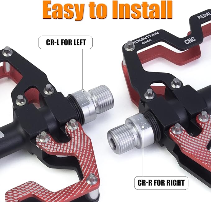Bike Pedals 9/16" Lightweight Non-Slip Bicycle Platform Pedals - Fits Most Adult Bikes & Mountain Bikes &MTB, Road Bikes and Slip-Resistant Design