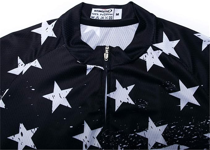 JPOJPO USA Cycling Jersey Men Short Sleeve Bike Shirts Biking Jersey Summer American Bicycle Tops with 3 Pockets Reflective
