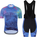 Men's Cycling Jersey Set Road Bike Shorts Sleeves Jersey Zipper Pokcet Bib Shorts with 20D Gel Pad Biking Clothing Sets