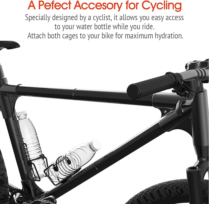 Bike Water Bottle Cage, MTB Mountain Bicycle Lightweight Aluminum Alloy Water Bottle Holder Cage Mount Brackets for Cycling Outdoor Activities [2X Pack]