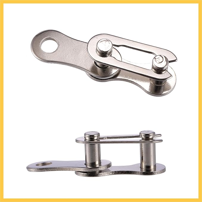 3 Pair Single Speed Silver Tone Chain Master Link Joint Clips Connectors Bicycle Missing Link Reusable Speed Chain for Bike MTB Repair Parts Auto Replacement Parts