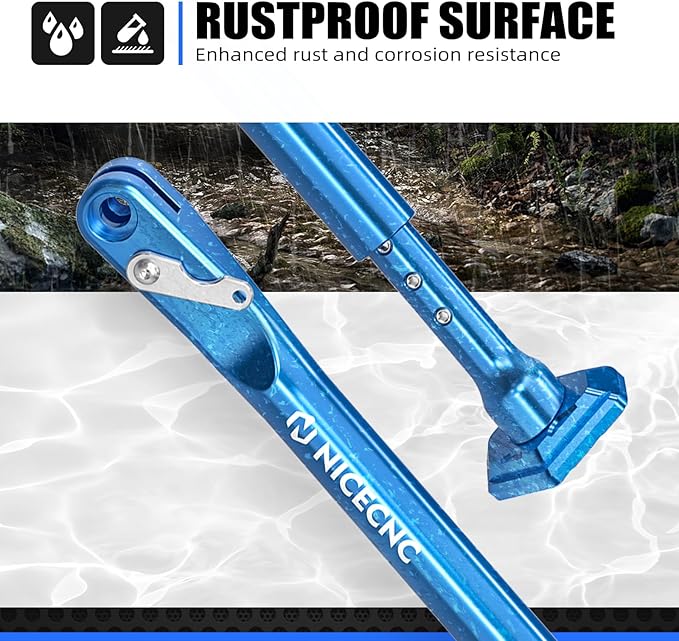 NICECNC Blue Dirt Bike Adjustable Kickstand Aluminum Compatible with Sherco 125-500 SE-R/SEF-R 2012-2024