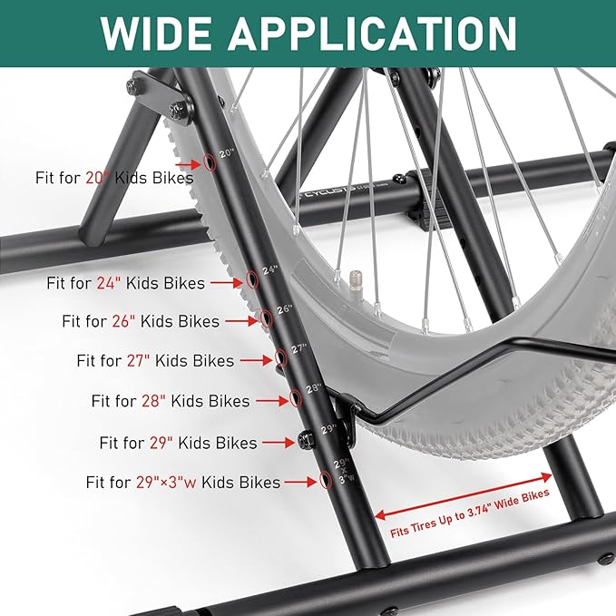 cyclists Indoor Bike Floor Stand - Bike Rack Floor Parking for Garage/Home - Bike Storage Bicycle Parking Rack Fit 20”-29” Mountain Road Bikes (For 2 Bikes)