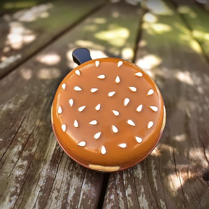 MARQUE Hamburger Bike Bell – Bicycle Bell for Most Bikes, Also Fit Balance Bike and Scooter, Must Have Cycling Accessory