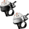 Pack of 2 Aluminum Alloy e-Bike Accessories for Adults | Compass Bicycle Bell & Loud Bike Horn Fits in 22.2mm Handlebars | Must Have Accessory for Men & Women for Mountain & Road
