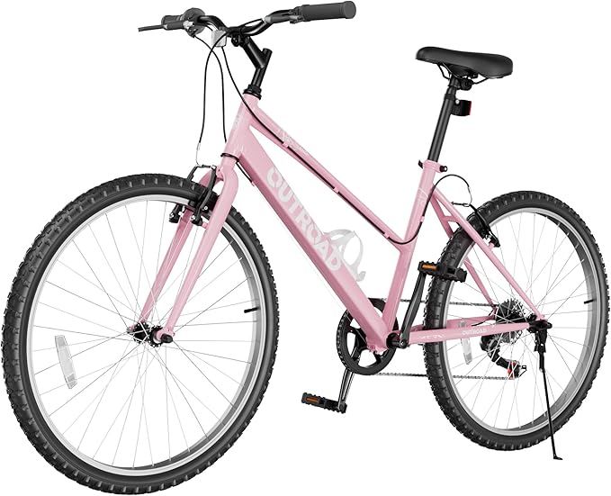 26 inch 7-Speed Commuter Bicycle,Men's Cruiser Bike/Mountain Bike/Hybrid Bicycle,V Brake,Metal Frame, Adult Bike (Black, White, Blue, Green, Purple, Pink)