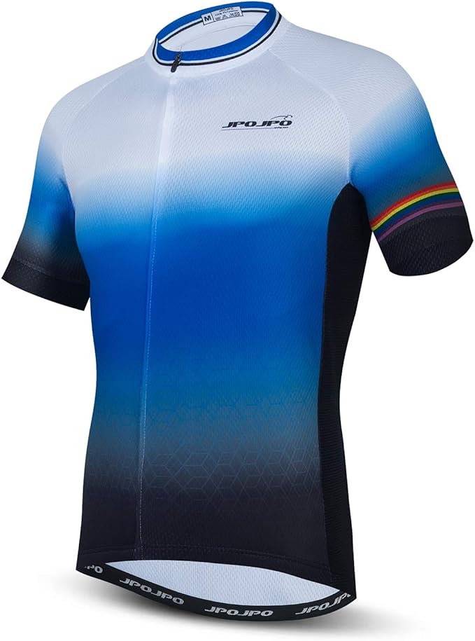 JPOJPO Men's Cycling Jersey Short Sleeved Mountain Bicycle Jerseys Breathable T- Shirt Tops S-3XL
