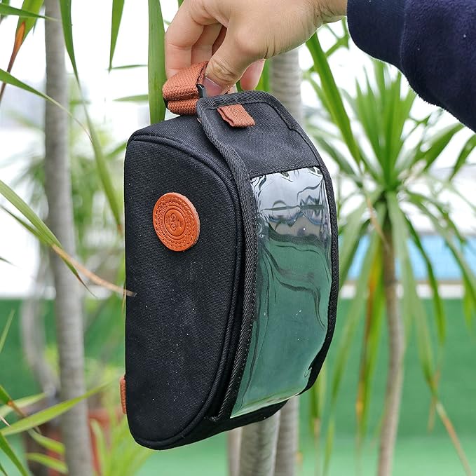 TOURBON Water-resistant Bike Bag Cell Phone Holder Bicycle Handlebar Pouch Cycling Top Tube Frame Case with Transparent Window - Black