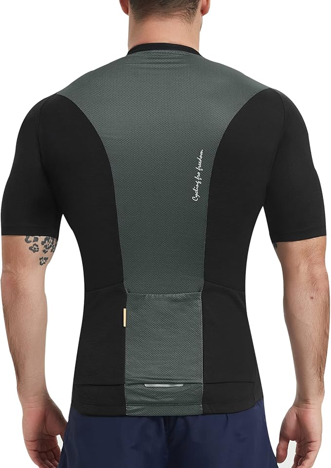 Santic Men’s Cycling Jersey Short Sleeve Bike Shirts for Men Bicycle Jacket with Pockets Breathable & Quick Dry Yorkson