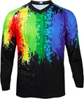 JPOJPO Men's Mountain Bike Jersey Long Sleeve MTB Off-Road Racing Downhill Motocross Shirts Quick Dry&Moisture-Wicking Tops