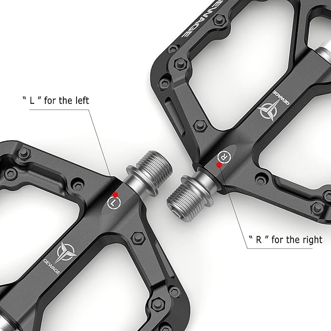 Mountain Bike Pedals - 9/16" Nylon Fiber Bicycle Flat Pedals -Bicycle Platform Pedals for Road Mountain BMX MTB Bike