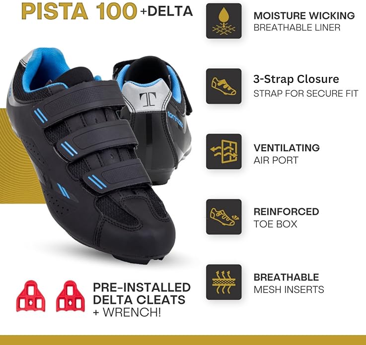 Tommaso Pista 100 SPD & Peloton Shoes for Women—Ready to Ride with Peloton Delta Cleat or SPD Cleats for Various Indoor Bikes—Explore Vareity Cycling Shoes & Bike Accessories