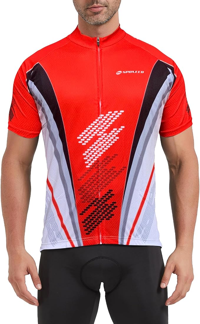 Men Bike Jersey Short Sleeve Road Cycling Shirts Biking Tops Moisture Wicking
