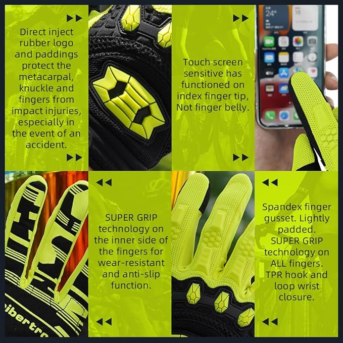 Seibertron Unisex BMX MX ATV MTB Racing Mountain Bike Bicycle Cycling Off-Road/Dirt Bike Gloves Road Racing Motorcycle Motocross Sports Gloves Touch Recognition Full Finger Glove