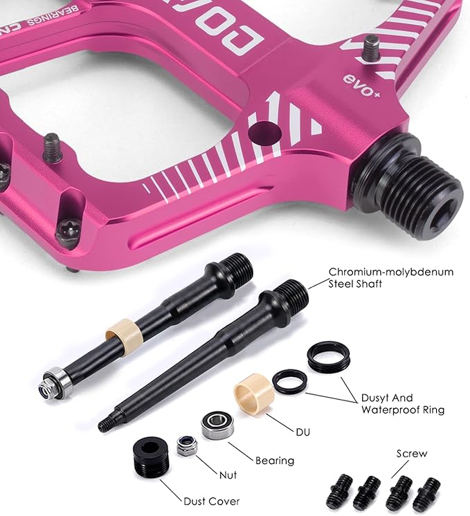 Bike Pedals 9/16" Lightweight Non-Slip Bicycle Platform Pedals - Fits Most Adult Bikes & Mountain Bikes &MTB, Road Bikes and Slip-Resistant Design
