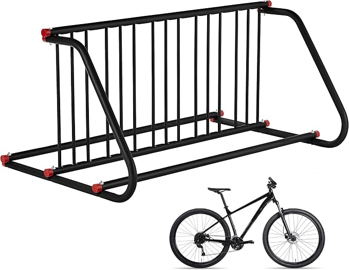 10 Holders Floor Bike Rack,Large Outdoor Bike Rack Commercial,Metal Bicycle Parking Rack Stand Outdoor,Steel Grid Bike Rack Heavy Duty for Garages, Stores, Schools (Double Side