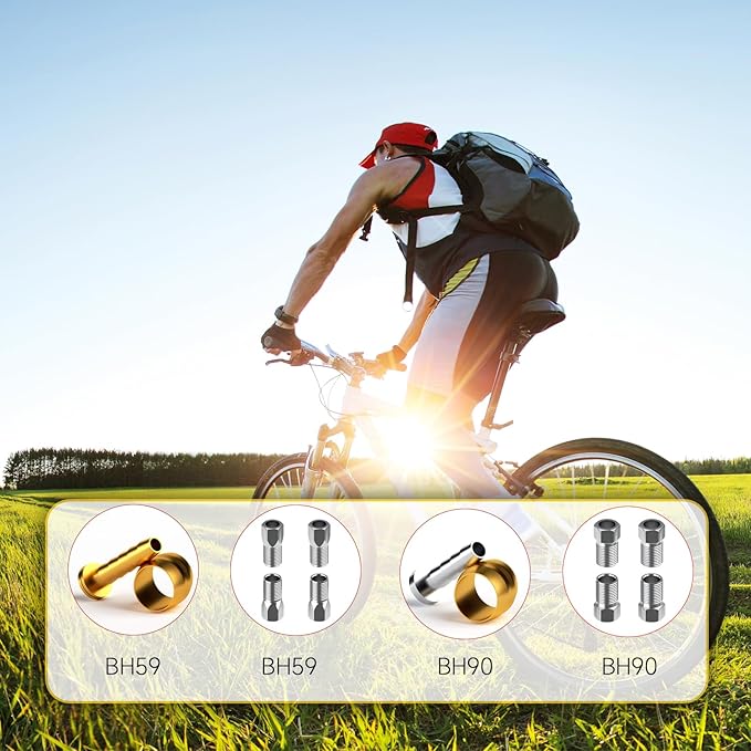 20 PCS Brake Olive and Barb Kit - Bike Brake Olive and Brass Connecting Insert Kit for Shimano BH90/BH59 Hydraulic Disc Brake Hose