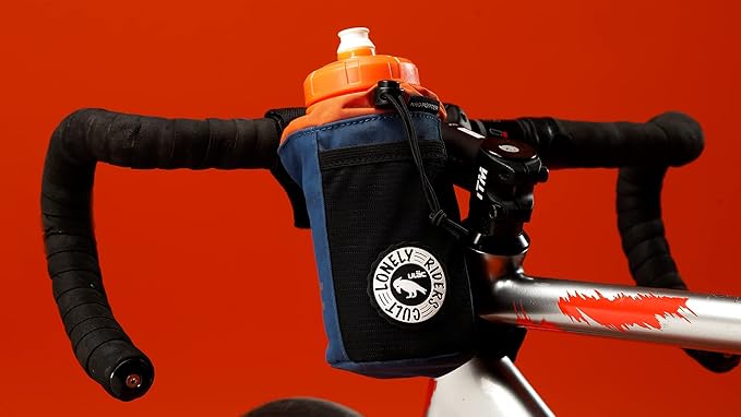 ULAC NEO PORTER C-HOLD Bike Feed Bag for Top Tube, Handlebar, Stem and Saddles (Navy-Orange, Small)