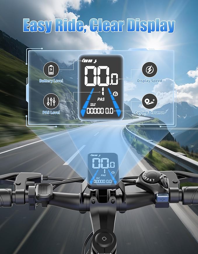 ASKGO Electric Bike for Adults, 1500W Peak E-Bike with 7-Speed, Electric Mountain Bike with 48V 12Ah Removable Battery, Up to 65 Miles 25MPH, 26" Electric Bicycle for Commute, Front Fork Suspension