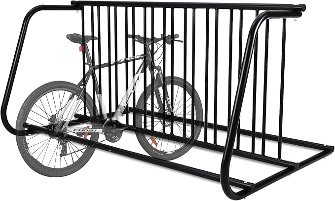 Commercial Grid Bike Rack, 61" Floor Bike Rack, Bicycle Floor Parking Stand, 10-Bike Capacity Power Coated Steel Dual-Sided Bicycle Storage Stand for Garages, Stores, Schools & Universities