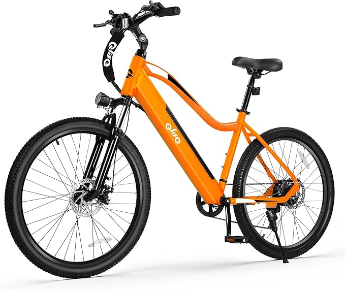 Qlife Electric Bike for Adults, 1200W Peak Brushless Motor 28MPH Mountain Ebike with 21-Speed, Up to 45 Miles, 48V 499Wh Removable Battery, 26X2.1 Tire Cityone-Step Over E-MTB