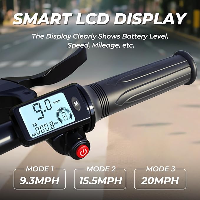 Electric Bike for Adults with Upgraded Odometer, Folding Ebike, 3 Ride Mode, Dual Disc Brake, 20-35 Miles Range & Max 20 Mph, Fork Suspension, Removable Battery, Electric Bicycle for Commuter