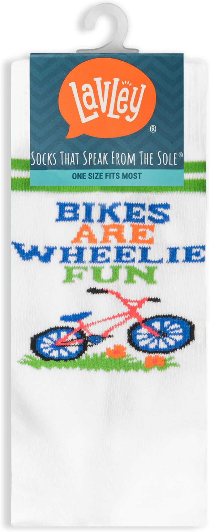Lavley Bike Socks - Gifts for cyclists and mountain bikers - Fun holiday or birthday gift - Great stocking stuffer