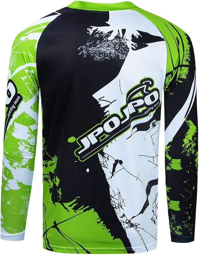 Men's Mountain Bike Jersey Long Sleeve MTB Off-Road Motocross Jersey Quick Dry Downhill&Motocross Shirts