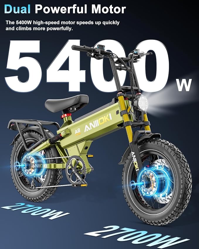 ANIIOKI Electric Bike for Adults,70Ah Removable Battery,200+ Miles Long Range,7-Gear Speed All-Terrain E-Bike