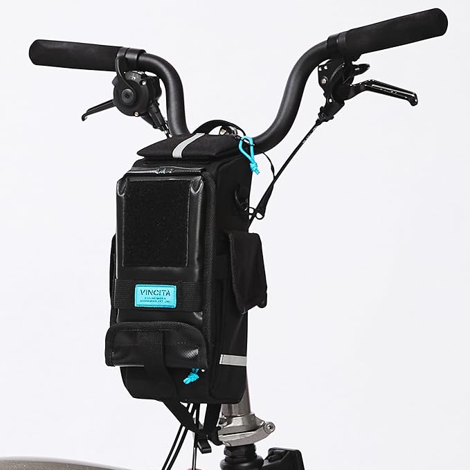 Vincita Supernova Stem Bag – 3-in-1 Bike Cockpit Organizer with Waterproof Phone Mount & Bottle Holder – KLICKfix Quick-Release Adapter – 2L Handlebar Storage for Folding Bikes & Commuters