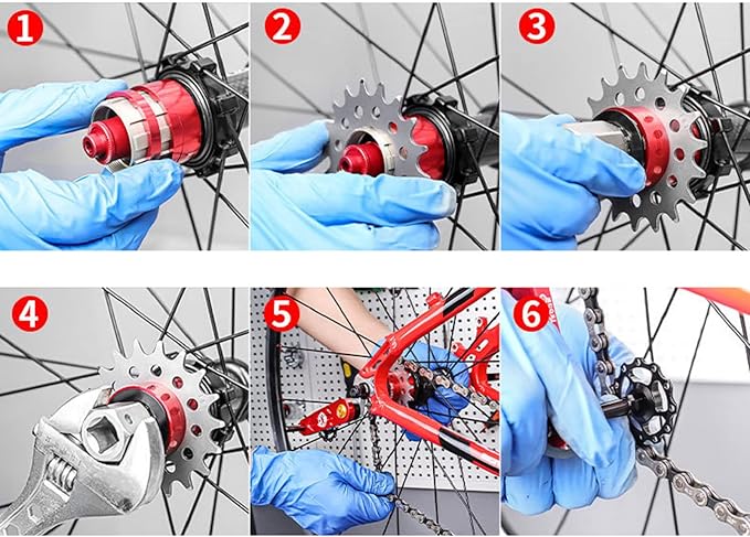 Single-Speed Bike Freewheel 12T/13T/14T/15T/16T/17T/18T Bicycle Flywheel High Strength Stainless Steel Bicycle Sprocket for Mountain Bike MTB
