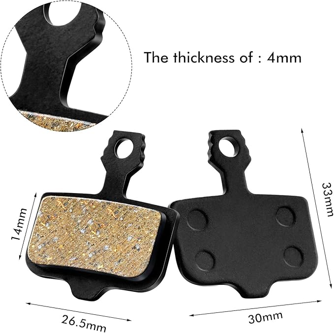 4 Pairs Bicycle Disc Brake Pads Compatible with Avid Elixir 1 3 5 7 9 R CR Sram XO XX X7 X9 XXWC DB1 DB3 DB5 (Resin)