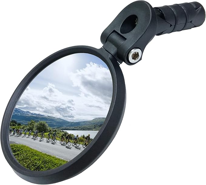 MEACHOW Bar End Bike Mirror [Upgraded Version] Scratch Resistant Glass Lens,HD,Safe Rearview Mirror,ME-001