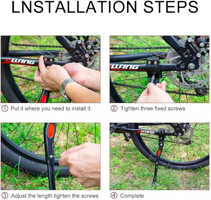 Adjustable Bike Kickstand Aluminum Rear Side Bicycle Stand for Bike 22"-26"