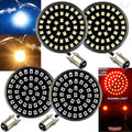 Eagle Lights Midnight Edition 2 Inch LED Turn Signals with White Running Lights Compatible with Harley Davidson Motorcycles (Front (1157) and Rear (1157) LED Turn Signal Kit with Smoke Lenses