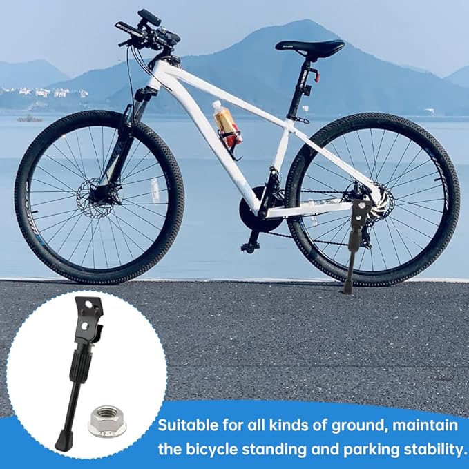 Kids Bike Kickstand for 16 Inch Wheel Children's Bicycle Alloy Bicycle Stand Kickstand Kids Bicycle Adjustable for Girls and Boys Bike Pink