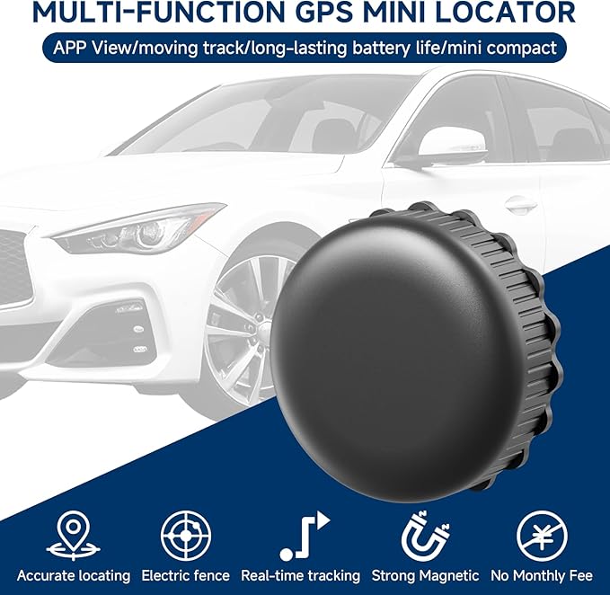 GPS Tracker for Vehicles-Real-Time Mini Magnetic Car Tracker Device with Free App, Hidden GPS Tracking Device for Cars,Trucks,Motorcycles,Kids,Pets|Anti-Theft Vehicle Tracker|No Monthly Fee